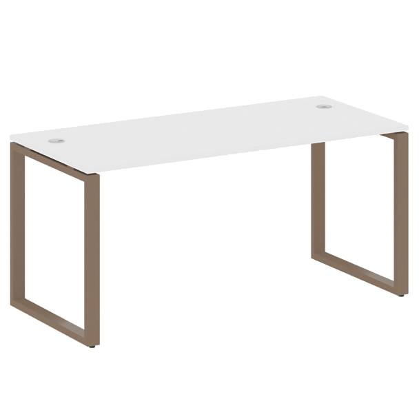 Metal System Стол письменный на О-образном м/к БО.СП-4 Белый/Мокко металл 1600*720*750 - Вид 1