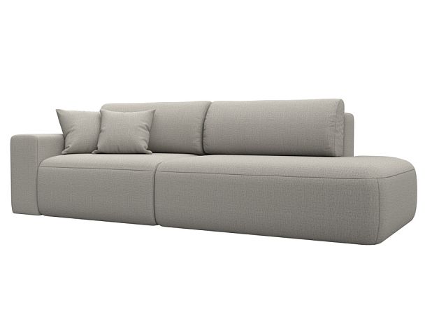 Диван прямой Лига-036 НПБ Модерн подлокотник слева Рогожка бежевый - Вид 1