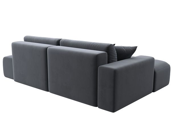 Диван угловой Лига-036 Модерн левый угол Велюр серый - Вид 8