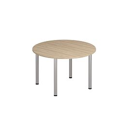 Стол для переговоров круглый на хромированных опорах Формула МХ ФР 189 вяз светлый - Фото предпросмотра