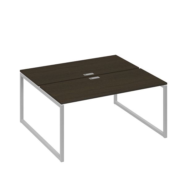 Рабочая станция (2х160) с опорами QUATTRO A4 А4 Б4 175 БП венге / металлокаркас серый - Вид 1