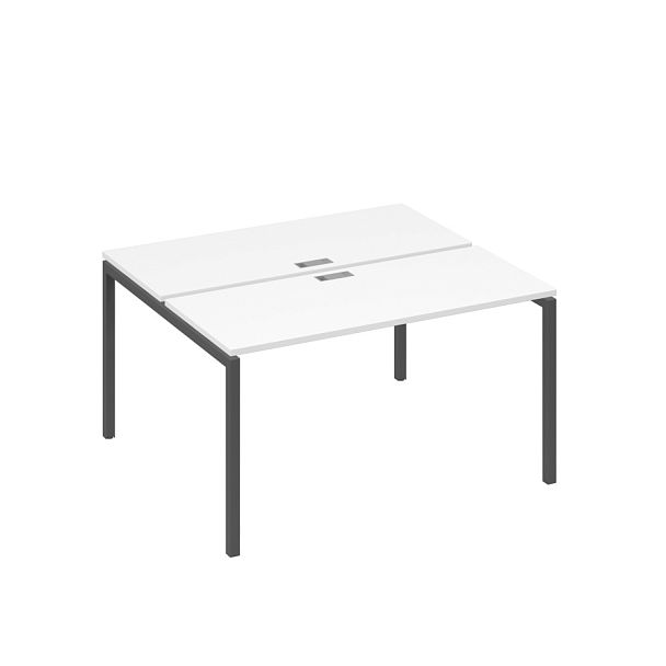 Рабочая станция на опорах DUE (2х140) A4 А4 Б2 171 БП белый премиум / металлокаркас антрацит - Вид 1