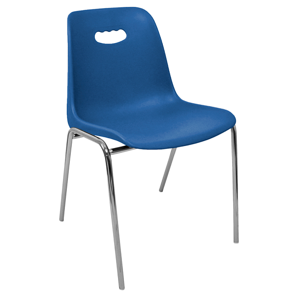 Стул Venezia (4 ножки) каркас хром, синий, РП+ИК, стопируемый - Вид 1