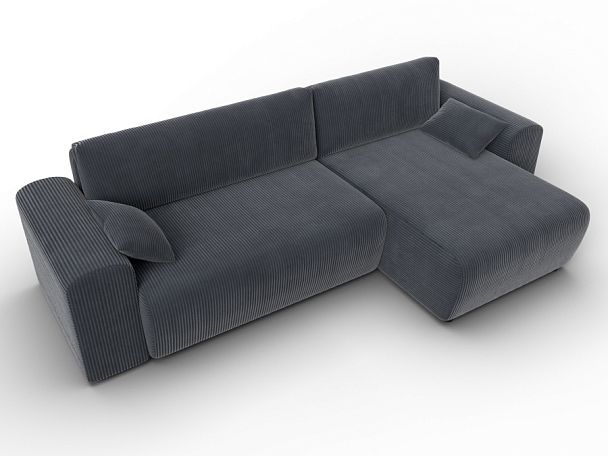 Диван угловой Лига-099 угол универсальный Велюр серый - Вид 6