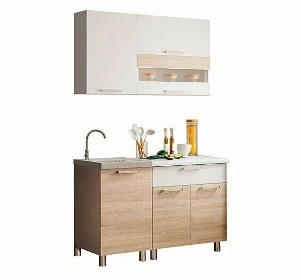 Кухня 1,2м "Айсбери" белый/сонома - Вид 1