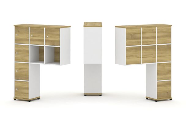 Concept Надставка высокая CN.ONV-009 Дуб Винченцо/Белый Бриллиант/Металл Черный 1099*350*1486 - Вид 1