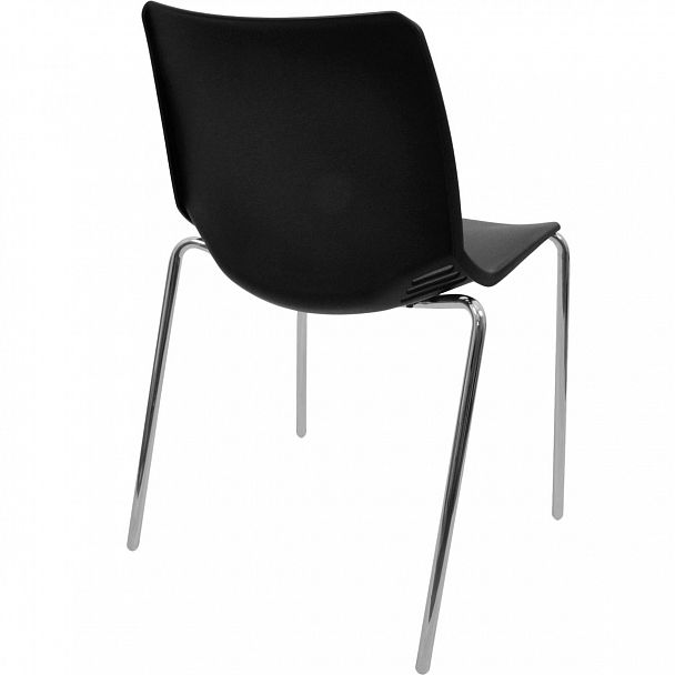 Стул Race (4 ножки) каркас Хром, черный, стопируемый - Вид 3