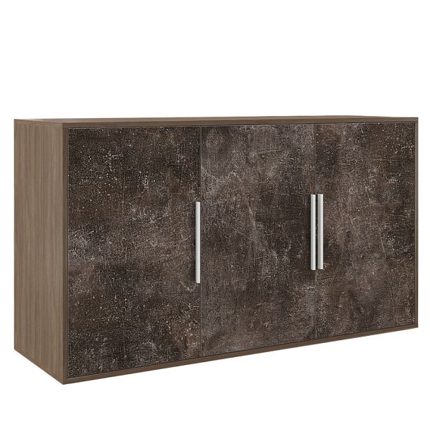 Креденция 3 двери B-tone 138,6x45x78 дуб урбан бетон темный - Вид 1