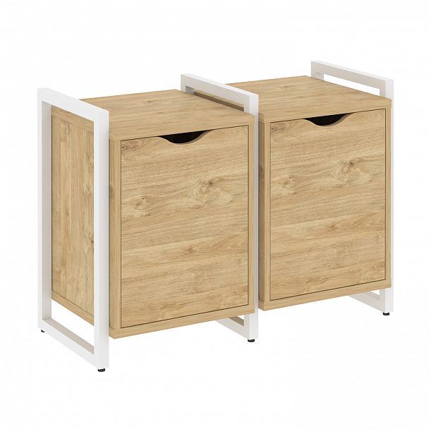 Тумба на опорах наборная "Loft" VR.L-TN-2.O тиквуд светлый/белый - Вид 1