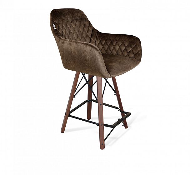 Стул полубарный Sheffilton SHT-ST38/S80-1 коричневый трюфель/темный орех/черный - Вид 2