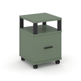 Concept Тумба мобильная 1 распаш. фасад с надставкой CN.TUM-008 B Кобо/Металл Черный 420*420*615 - Фото предпросмотра