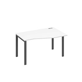 Стол эргономичный правый "Техно" на металлокаркасе UNO A4 А4 Б1 064 БП белый премиум / металлокаркас антрацит - Фото предпросмотра