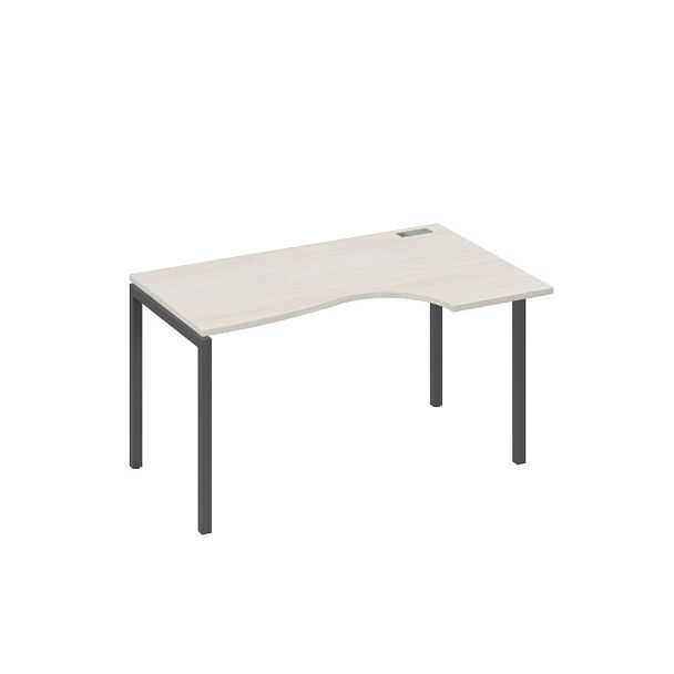 Стол эргономичный правый "Классика" на металлокаркасе DUE A4 А4 Б2 044 БП дуб / металлокаркас антрацит - Вид 1