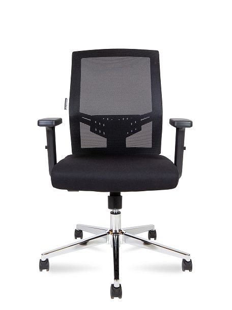 Кресло Торонто LB / база хром / черный пластик / черная сетка / черная ткань - Вид 3