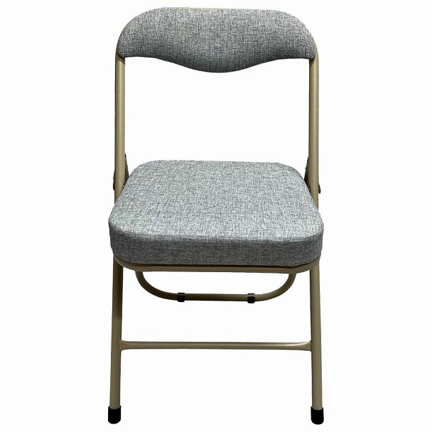 Стул складной для дома и офиса РС04К комфорт, бежевый перламутровый каркас, рогожка бежевая - Вид 4