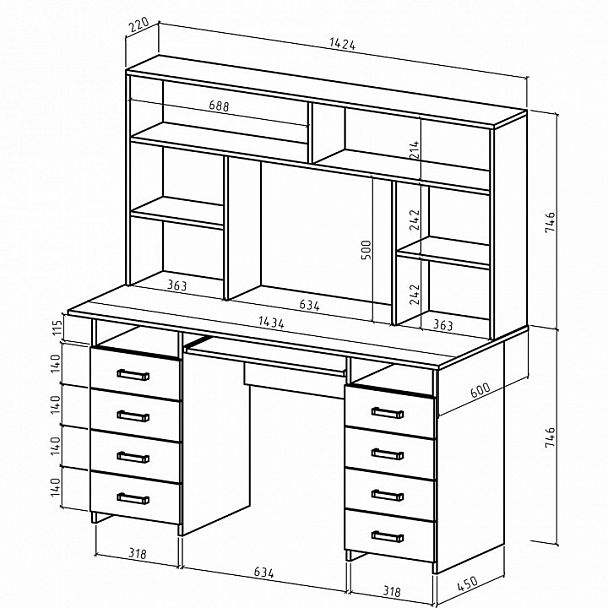 Стол компьютерный Лайт-9К СН - Вид 2