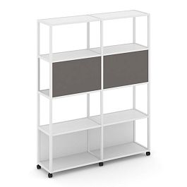Shelf Mobile Стеллаж 5 уровней 2 секции VR.LT-STK-513.06 Белый Бриллиант/Металл Белый/W-26 1170*400*2000 - Фото предпросмотра