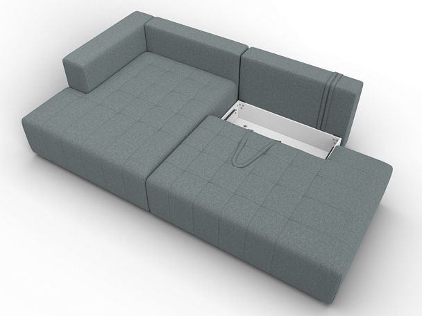 Диван угловой Лига-103 НПБ угол левый Рогожка серый - Вид 7