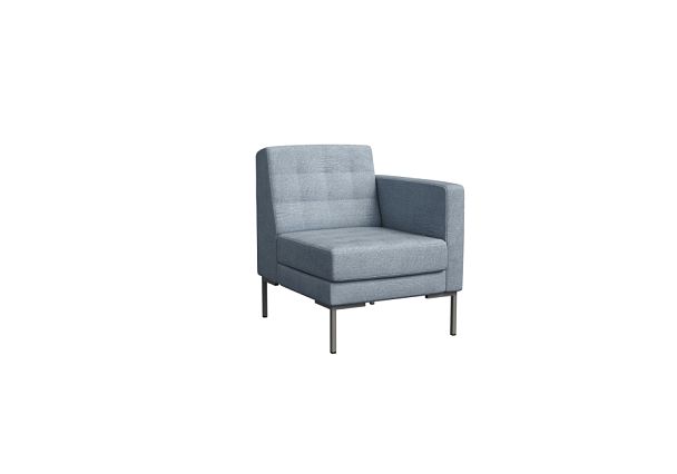 Forest Секция с подлокотником одноместная FR-SP-01 (L) Enzo 994/Металл Серый 690*800*840 - Вид 1