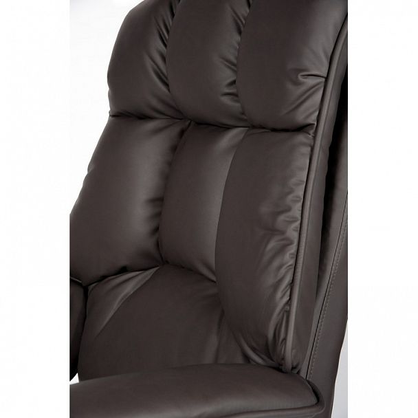 Кресло Президент / сталь + хром / темно-коричневая  экокожа - Вид 13