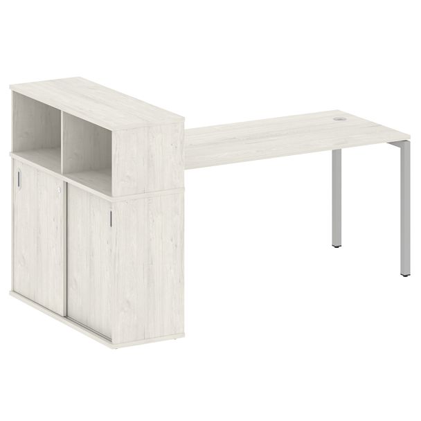 Metal System Quattro Стол письменный с шкафом-купе на П-образном м/к 40БП.РС-СШК-3.4 Т Дуб наварра/Серый металл 2010*1120*1098 - Вид 1