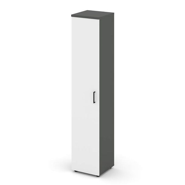 Style Project Шкаф высокий узкий универсальный SN.STU.E-108 Антрацит/Антрацит/Белый/Черный Ручки 400 - Вид 2