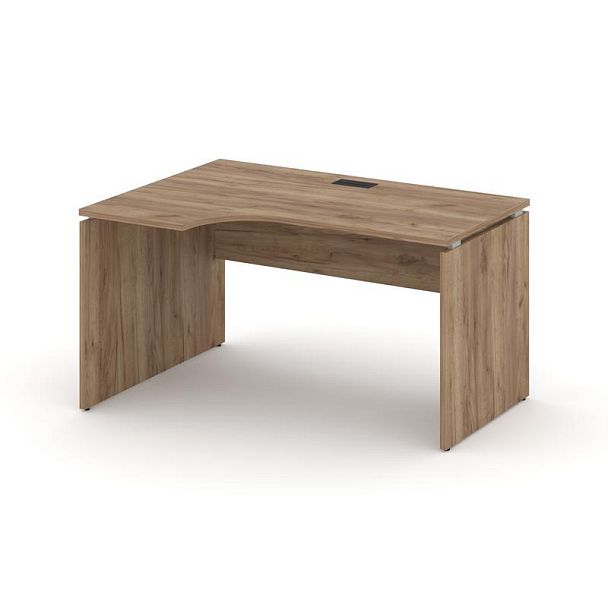 Стайл Проджект Стол рабочий эргоном. SN-D.SPA-022(L) Дуб Табак/Черная Заглушка 1580*800/980*750 - Вид 1