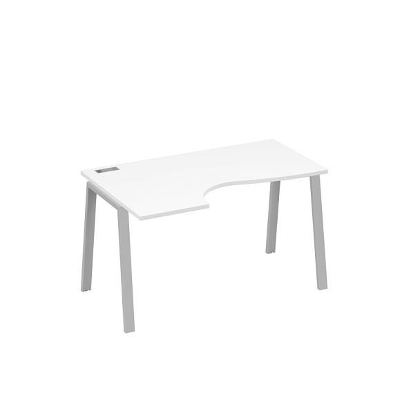 Стол эргономичный левый "Классика" на металлокаркасе TRE A4 А4 Б3 043 БП белый премиум / металлокаркас серый - Вид 1