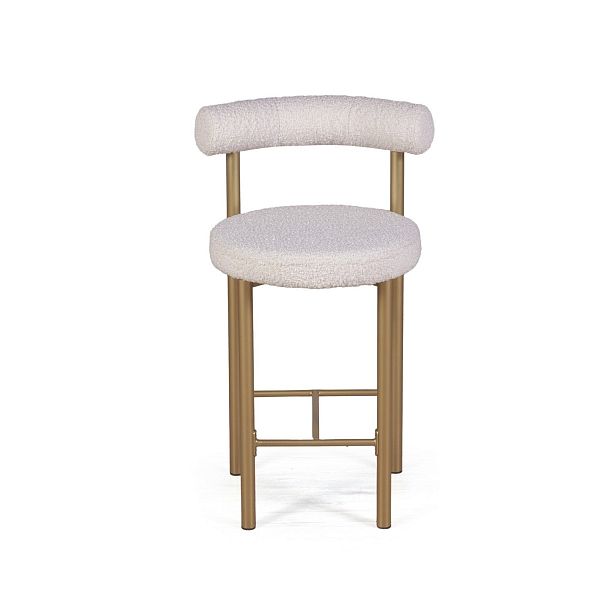 Стул полубарный Biggi, букле Turin ivory / опоры золото - Вид 6