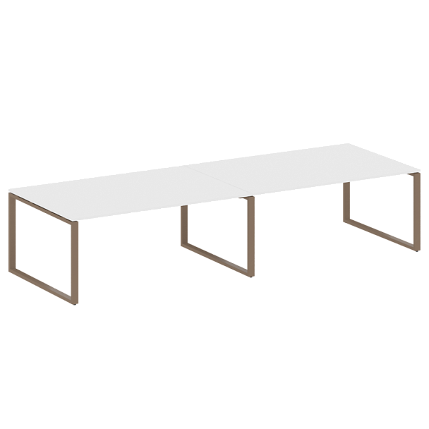 Metal System Перег. стол (2 столешницы) на О-образном м/к БО.ПРГ-2.5 Белый/Мокко металл 3600*1235*750 - Вид 1