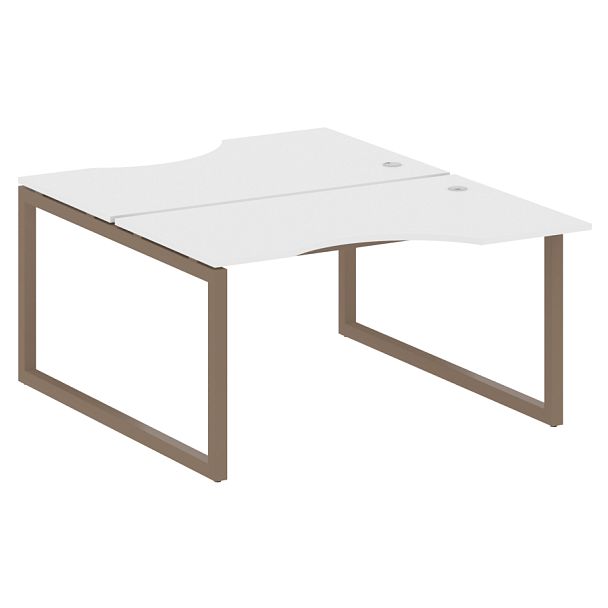 Metal System Quattro Р. ст. криволинейная на О-образном м/к 50БО.РАС-СА-2.2 Белый/Мокко металл 1400*1835*750 - Вид 1