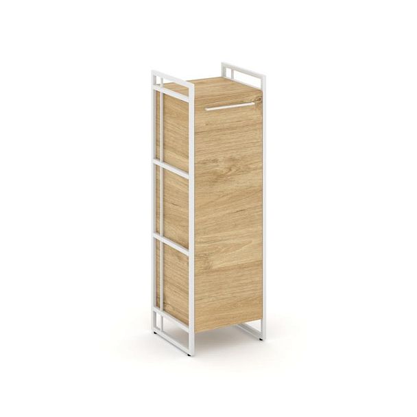 Rift Шкаф 3 ниши узкий RF.SU-31 (L) Тиквуд Светлый/Металл Белый 420*396*1286 - Вид 1