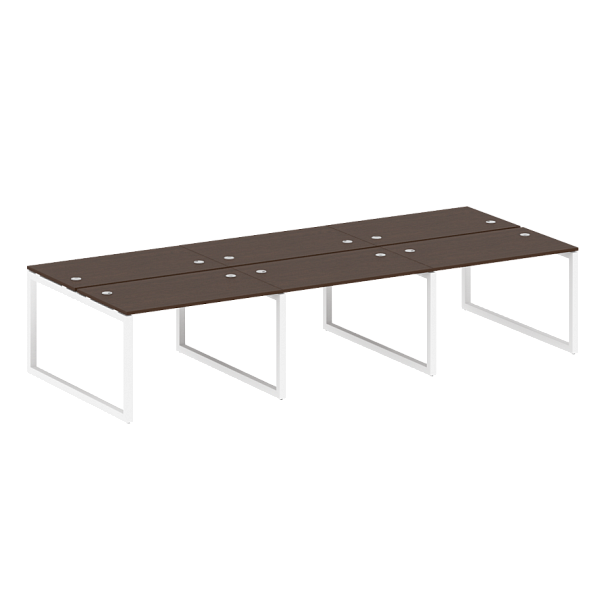 Metal System Quattro Р. ст. на 6 раб. места на О-образном м/к 50БО.СМ-6.2 Венге/Белый металл 3600*1475*750 - Вид 1