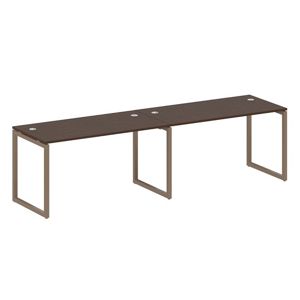 Metal System Quattro Р. ст. на 2 раб. места на О-образном м/к 40БО.СМ-2.3 Венге/Мокко металл 2800*720*750 - Вид 1