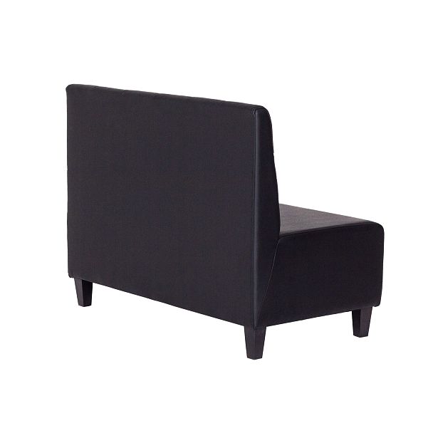 Диван линейный, кожзам черный, ножки бук - Вид 3