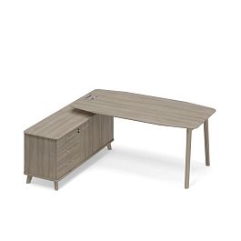 Стол руководителя левый (тип 2) WOOD на опорной тумбе Time wood ТМ В2 109 ВЛ ВЛ ВЛ вяз либерти - Фото предпросмотра