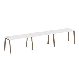 Metal System Р. ст. на 3 раб. места на А-образном м/к БА.СМ-3.3 Белый/Мокко металл 4200*720*750 - Фото предпросмотра