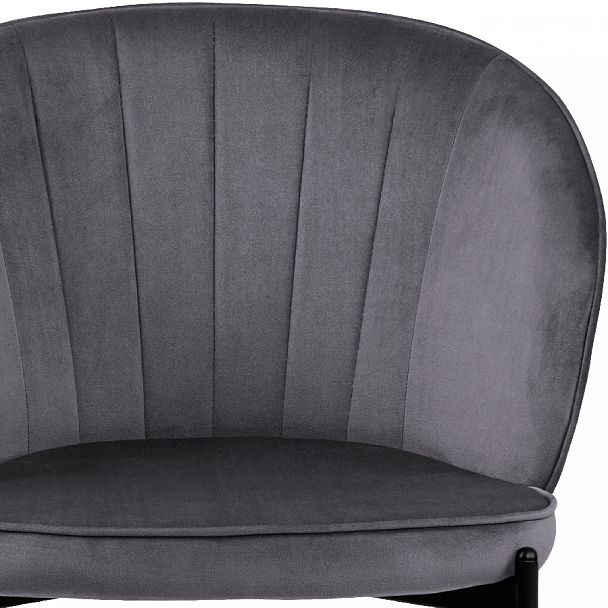 Стул кухонный Миэль серый велюр/черный - Вид 7
