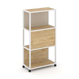 Shelf Mobile Стеллаж 4 уровня 1 секция VR.LT-STK-405.08 Тиквуд Светлый/Металл Белый/W-04 800*400*1523 - Фото предпросмотра