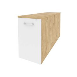 Onix Тумба двойная низкая выдвижная приставная/опорная O.VTPO-2.7 Тиквуд светлый/Белый бриллиант 432*1475*750 - Фото предпросмотра