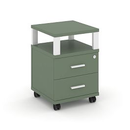 Concept Тумба мобильная 2 ящ. с надставкой CN.TUM-002 W Кобо/Металл Белый 420*420*615 - Фото предпросмотра