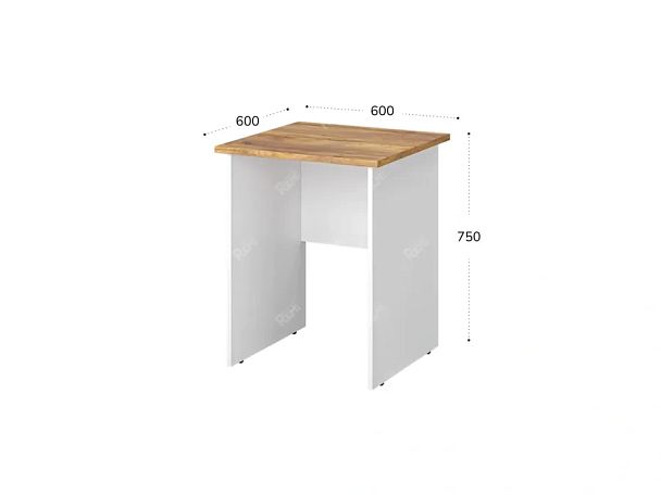 TANDEM RTD015-60-ME Стол квадратный ун-й 600х600х750 Таксония медовая/Белый - Вид 2