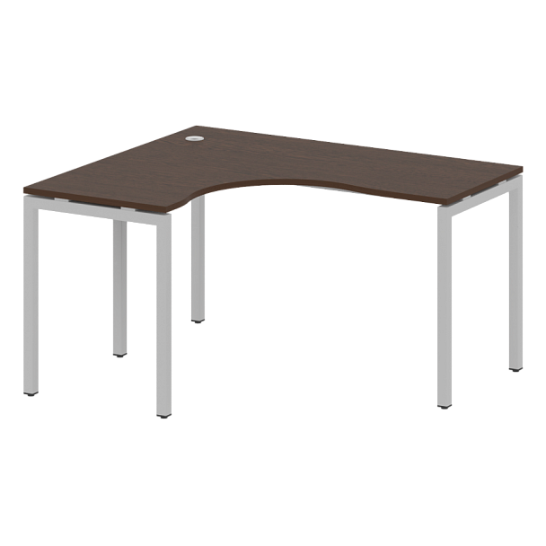 Metal System Quattro Стол криволинейный левый на П-образном м/к 40БП.СА-3 (L) Венге/Серый металл 1400*1200*750 - Вид 1