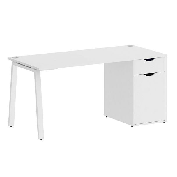 Home Office Стол письменный VR.SP-3-158.1.A Белый бриллиант/Белый металл 1580*720*750 - Вид 1