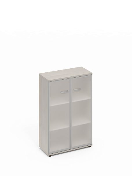 Шкаф средний со стеклом в алюминиевой рамке A4 А4 9367 БП дуб шамони - Вид 1