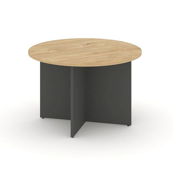 Стайл Проджект Стол переговорный кругл. SN-D.SPRG-004 Тиквуд Светлый/Антрацит NEW 1180*1180*750 - Вид 1
