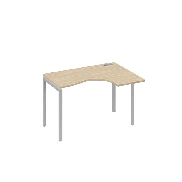 Стол эргономичный правый "Классика" на металлокаркасе DUE A4 А4 Б2 032 БП дуб скандинавский / металлокаркас серый - Вид 1