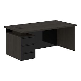 Стол письменный СП-064-25-25(L) Дуб Мореный/Черный глянец 1800х900х750 KANON - Фото предпросмотра