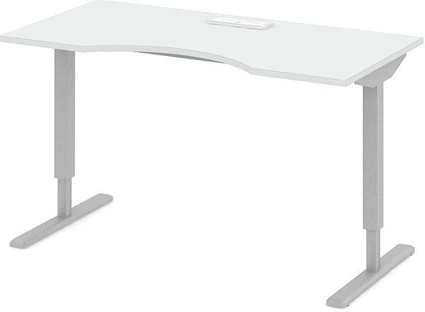 Стол офисный рабочий "Трансформер"  ПК-ТРС-СТЭ160Х80КК/ЭР-В1-76 белый - Вид 1