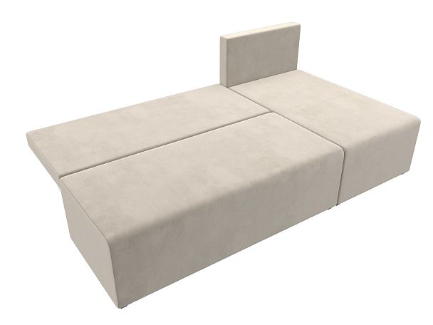 Угловой диван Поло правый (полностью микровельвет бежевый) - Вид 8